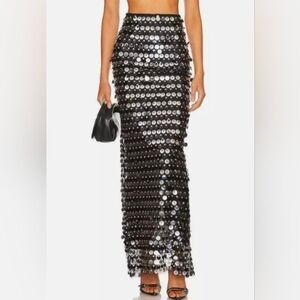 NWT Lovers and Friends sequin embellishments Skirt Metallic